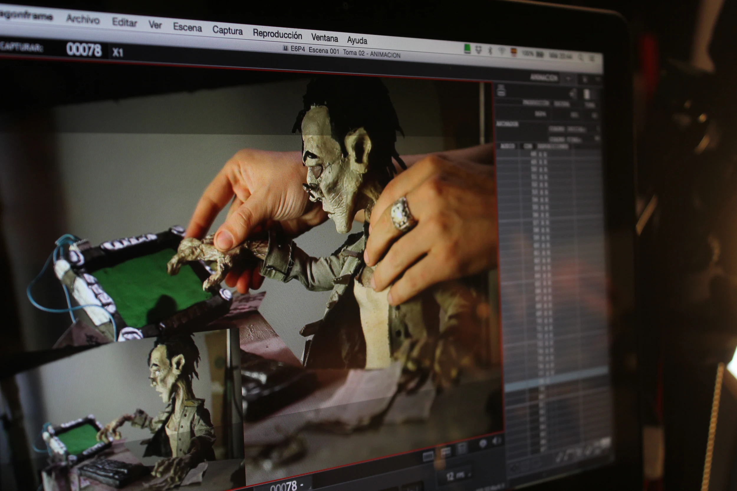 Detalle de personajes y maquetas en stop motion